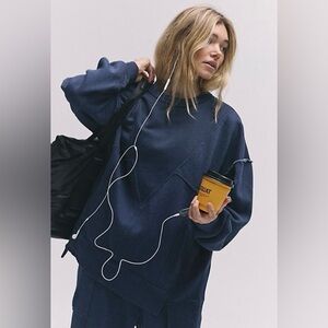 Free People FP Movement Making It Pullover; Midnight Navy; Size Small